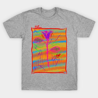 Abstract Neon Rose T-Shirt